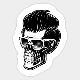 hipster barber skull Sticker